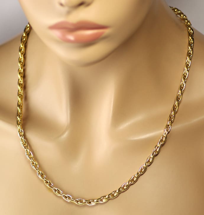 Foto 4 - Modische Doppelanker Halskette 50cm lang in 750er Gold, K3381